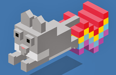 Die Nyan-Cat wurde in unzähligen Variationen adaptiert. Ikonisch ist ihr Regenbogen-Schweif.