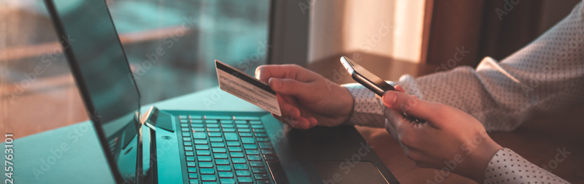 Frau überweißt Geld am Computer